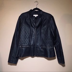 Black Moto Peplum Jacket